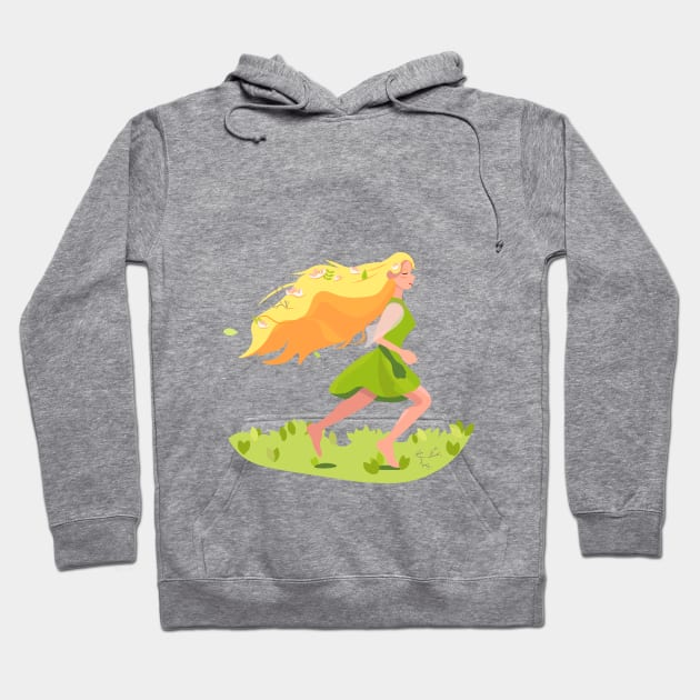 spring girl Hoodie by volpered_art